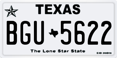 TX license plate BGU5622