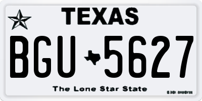 TX license plate BGU5627