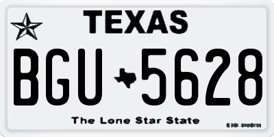 TX license plate BGU5628