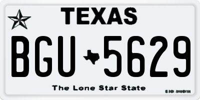 TX license plate BGU5629