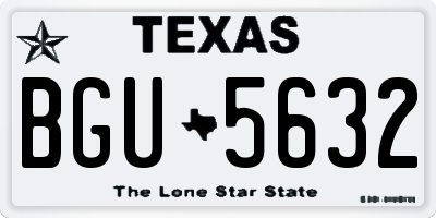 TX license plate BGU5632