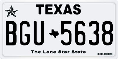 TX license plate BGU5638
