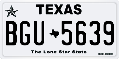 TX license plate BGU5639