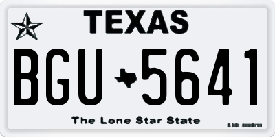 TX license plate BGU5641