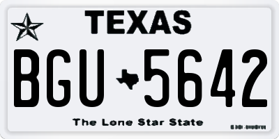 TX license plate BGU5642