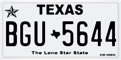 TX license plate BGU5644