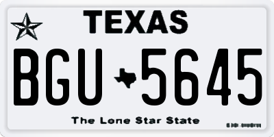 TX license plate BGU5645