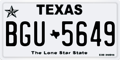 TX license plate BGU5649