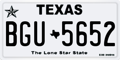 TX license plate BGU5652