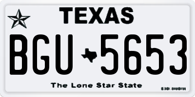 TX license plate BGU5653