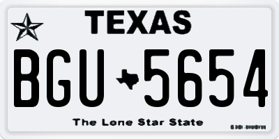 TX license plate BGU5654
