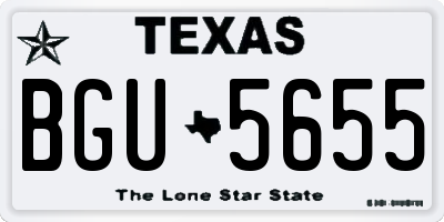 TX license plate BGU5655