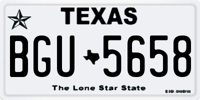 TX license plate BGU5658