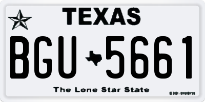 TX license plate BGU5661