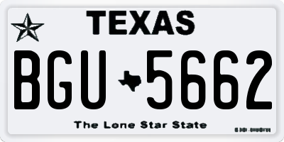 TX license plate BGU5662