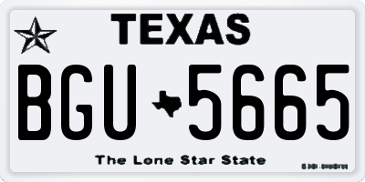 TX license plate BGU5665