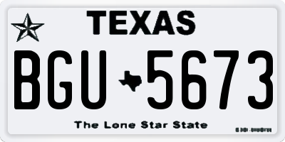 TX license plate BGU5673