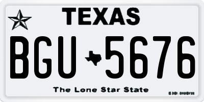 TX license plate BGU5676