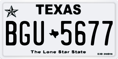 TX license plate BGU5677