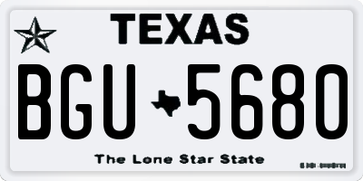 TX license plate BGU5680