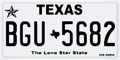 TX license plate BGU5682