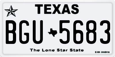 TX license plate BGU5683
