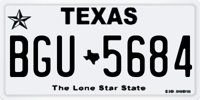 TX license plate BGU5684