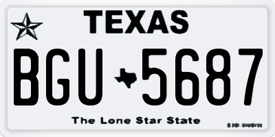 TX license plate BGU5687