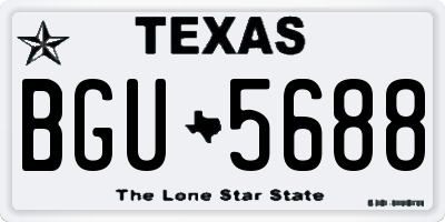 TX license plate BGU5688