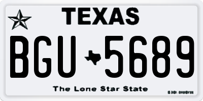 TX license plate BGU5689