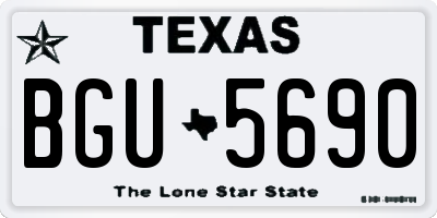 TX license plate BGU5690