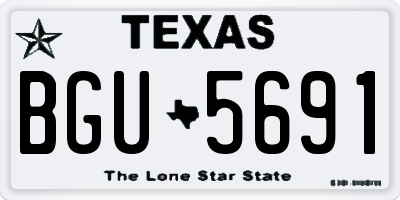 TX license plate BGU5691