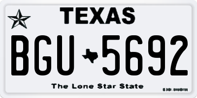TX license plate BGU5692