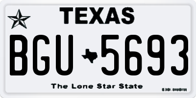 TX license plate BGU5693