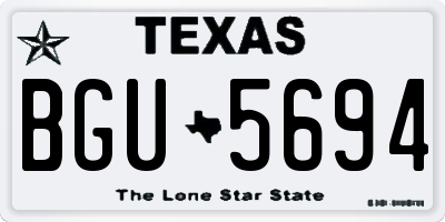 TX license plate BGU5694