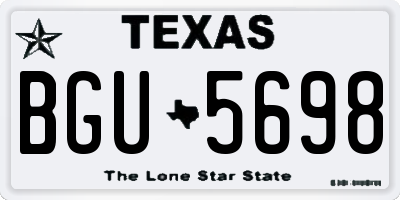 TX license plate BGU5698