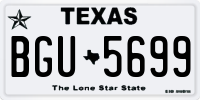 TX license plate BGU5699