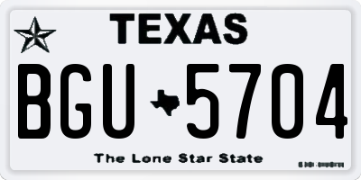 TX license plate BGU5704