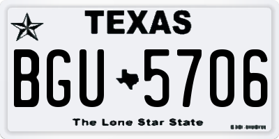 TX license plate BGU5706