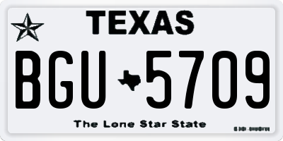 TX license plate BGU5709