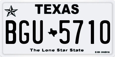 TX license plate BGU5710