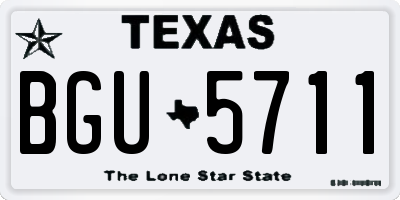 TX license plate BGU5711