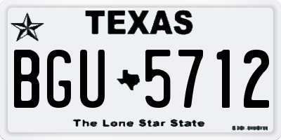 TX license plate BGU5712