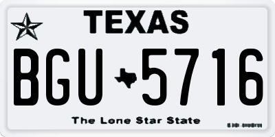 TX license plate BGU5716
