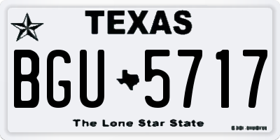 TX license plate BGU5717