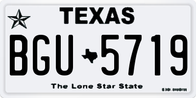 TX license plate BGU5719