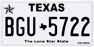 TX license plate BGU5722