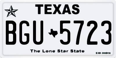 TX license plate BGU5723