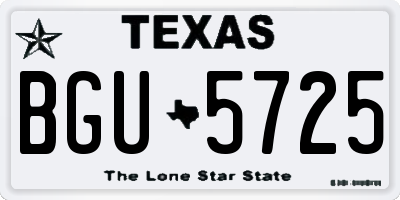TX license plate BGU5725