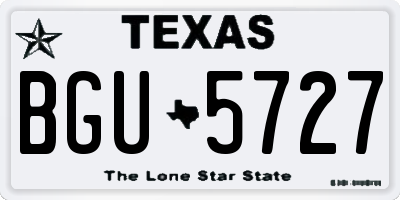 TX license plate BGU5727